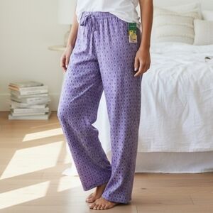 Purple Wide Leg Pjs Loungewear with Delicate Pattern XL